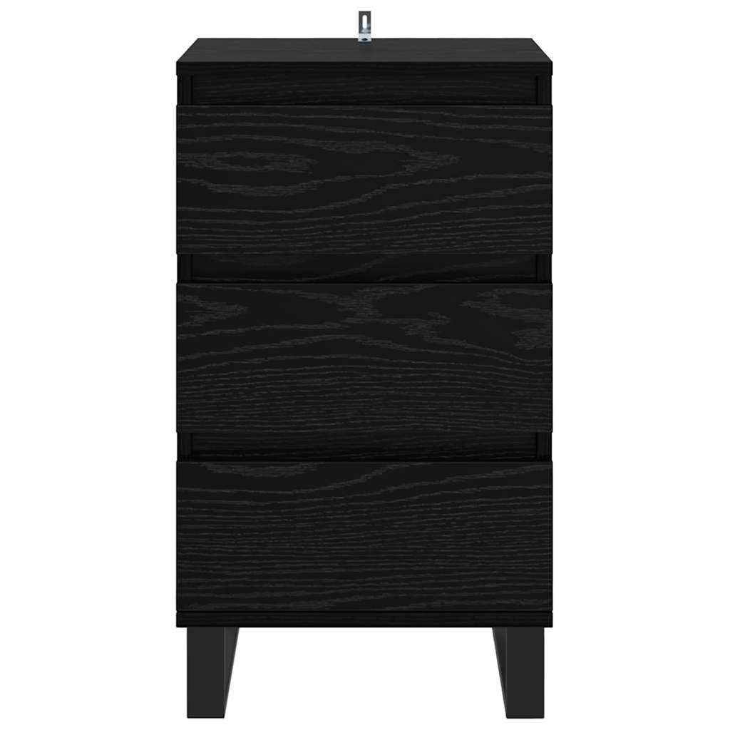 Credenza con cassetto Rovere nero Legno multistrato