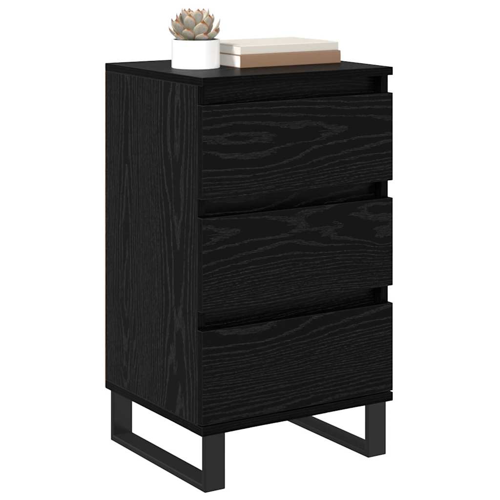 Credenza con cassetto Rovere nero Legno multistrato