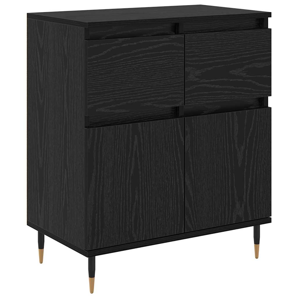 Credenza con cassetto Rovere Nero 60 x 35 x 70 cm