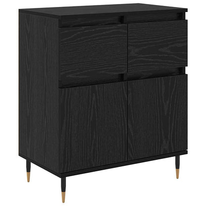 Credenza con cassetto Rovere Nero 60 x 35 x 70 cm