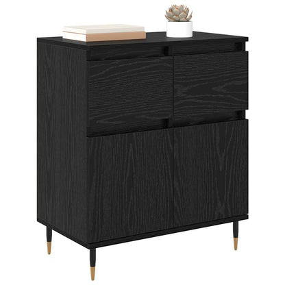 Credenza con cassetto Rovere Nero 60 x 35 x 70 cm