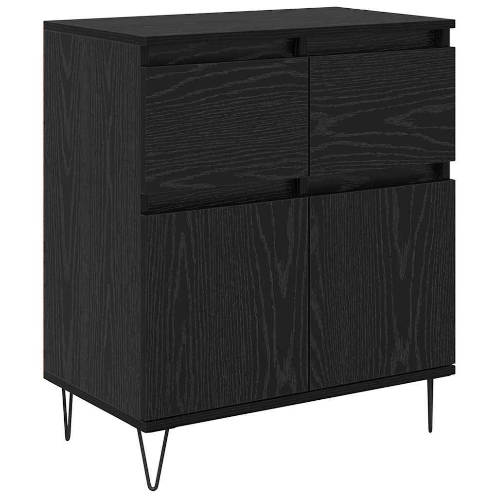 Credenza con cassetto Rovere Nero 60 x 35 x 70 cm