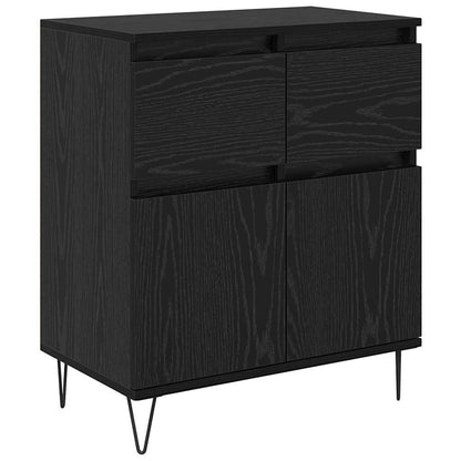 Credenza con cassetto Rovere Nero 60 x 35 x 70 cm