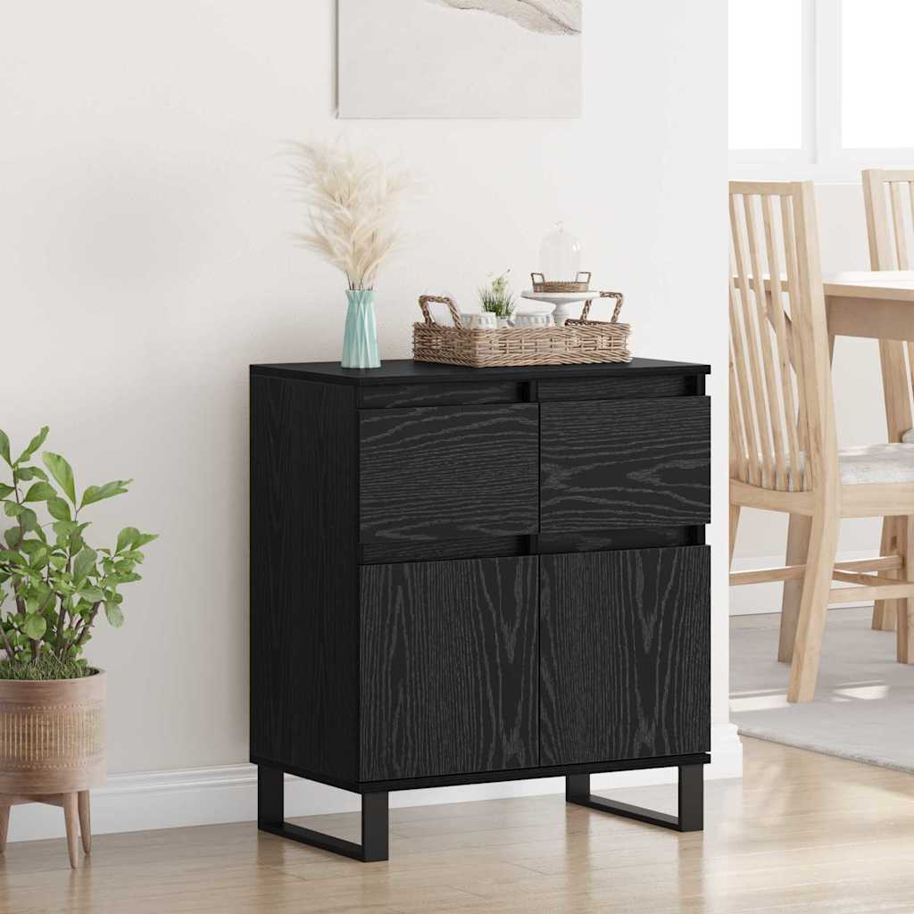 Credenza con cassetto Rovere Nero 60 x 35 x 70 cm