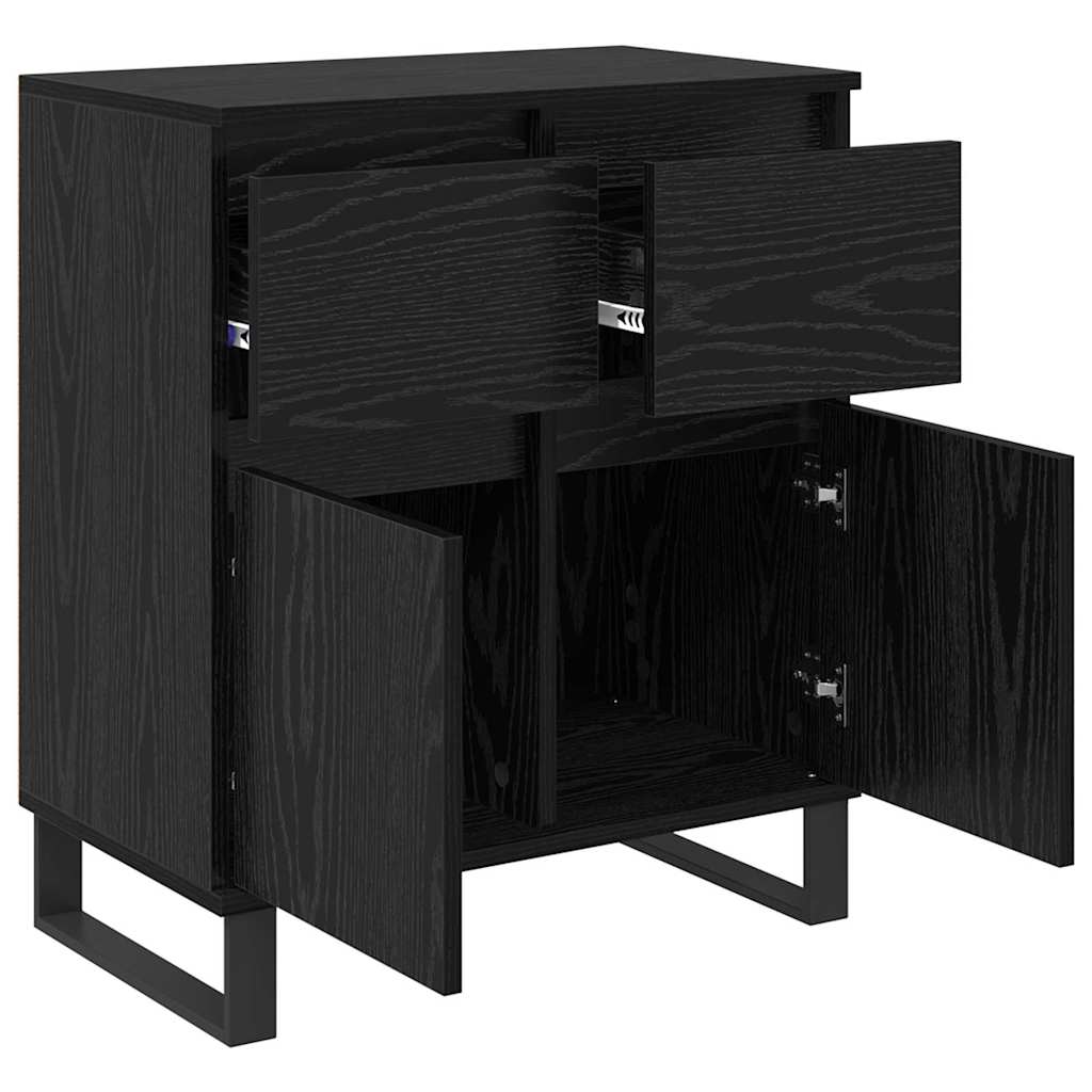 Credenza con cassetto Rovere Nero 60 x 35 x 70 cm