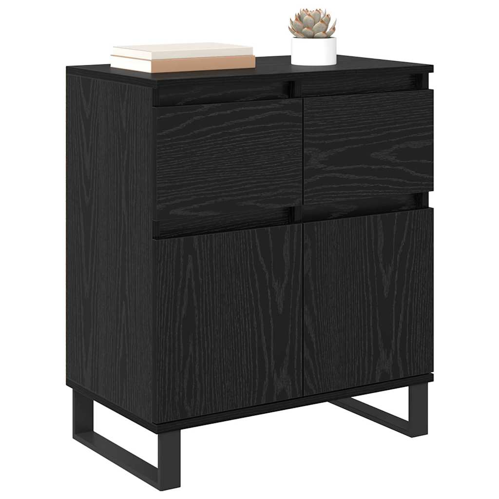 Credenza con cassetto Rovere Nero 60 x 35 x 70 cm