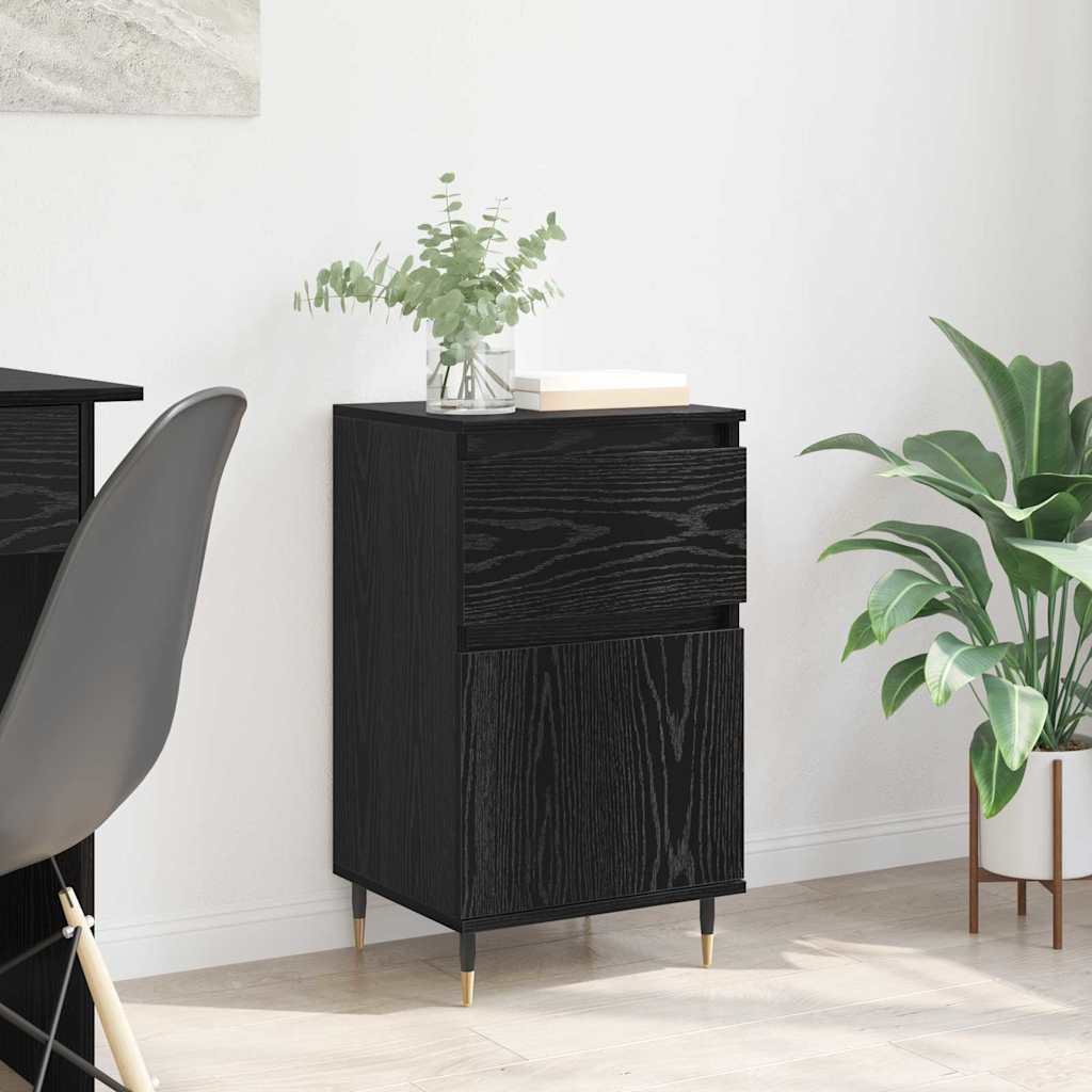 Credenza con cassetto Rovere Nero 40 x 35 x 70 cm