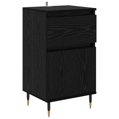 Credenza con cassetto Rovere Nero 40 x 35 x 70 cm