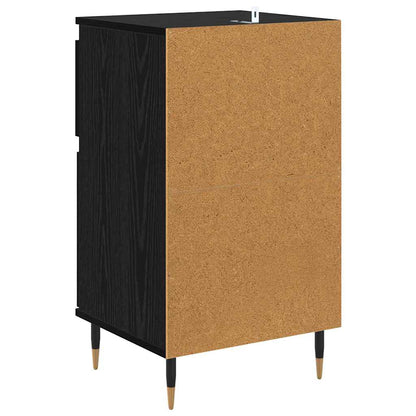 Credenza con cassetto Rovere Nero 40 x 35 x 70 cm