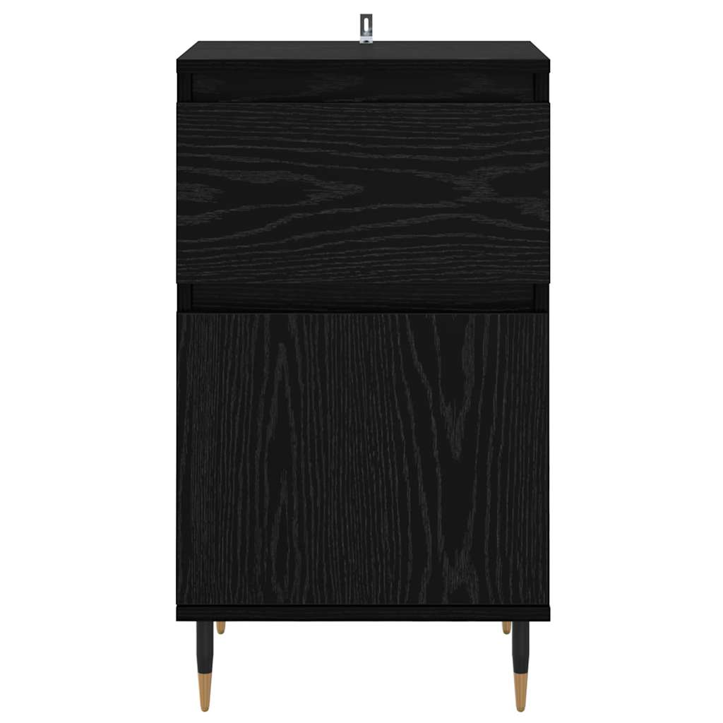 Credenza con cassetto Rovere Nero 40 x 35 x 70 cm