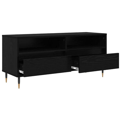 Mobile TV con cassetto Rovere Nero 100 x 34,5 x 44,5 cm