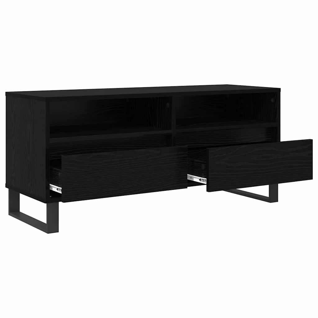 Mobile TV con cassetto Rovere Nero 100 x 34,5 x 44,5 cm