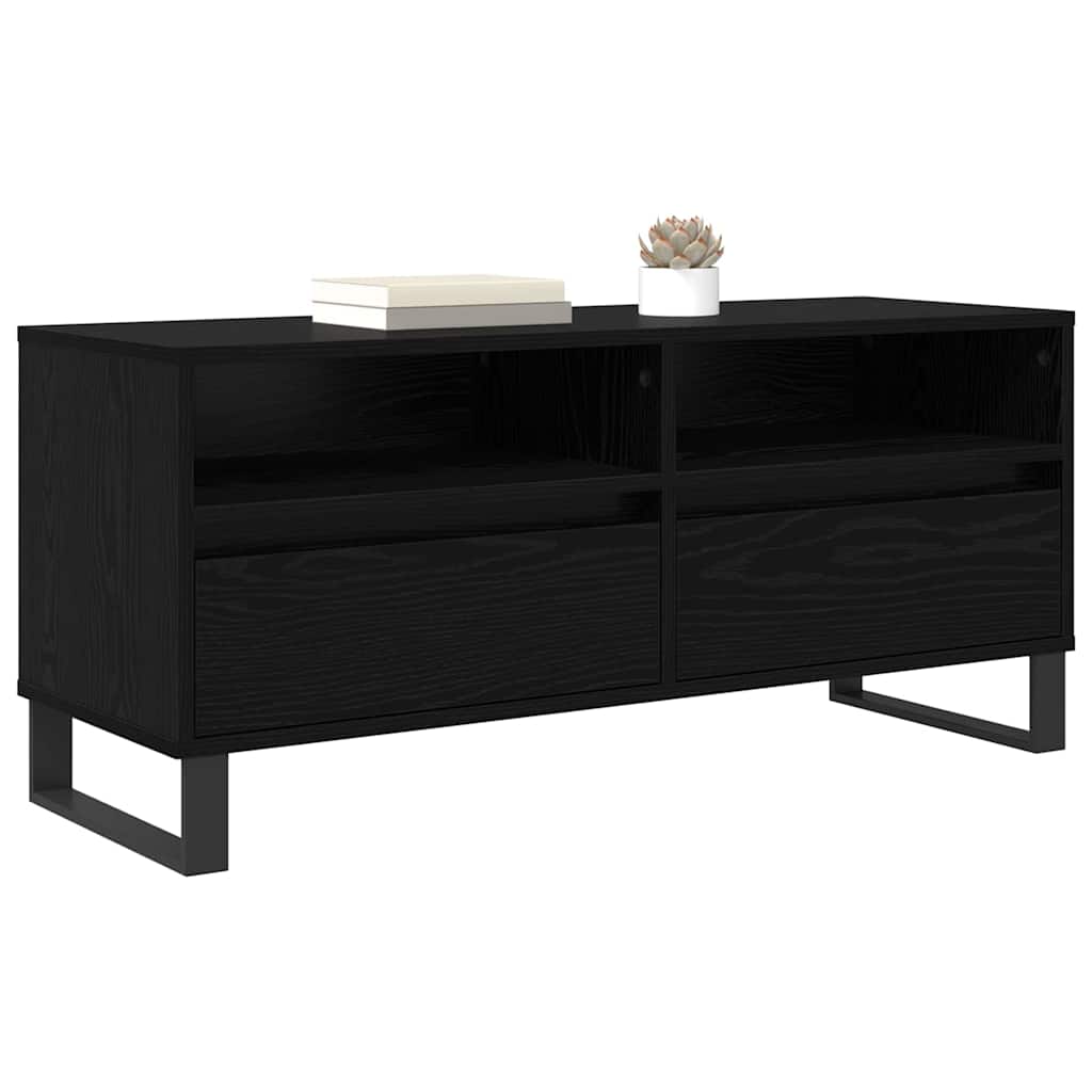 Mobile TV con cassetto Rovere Nero 100 x 34,5 x 44,5 cm