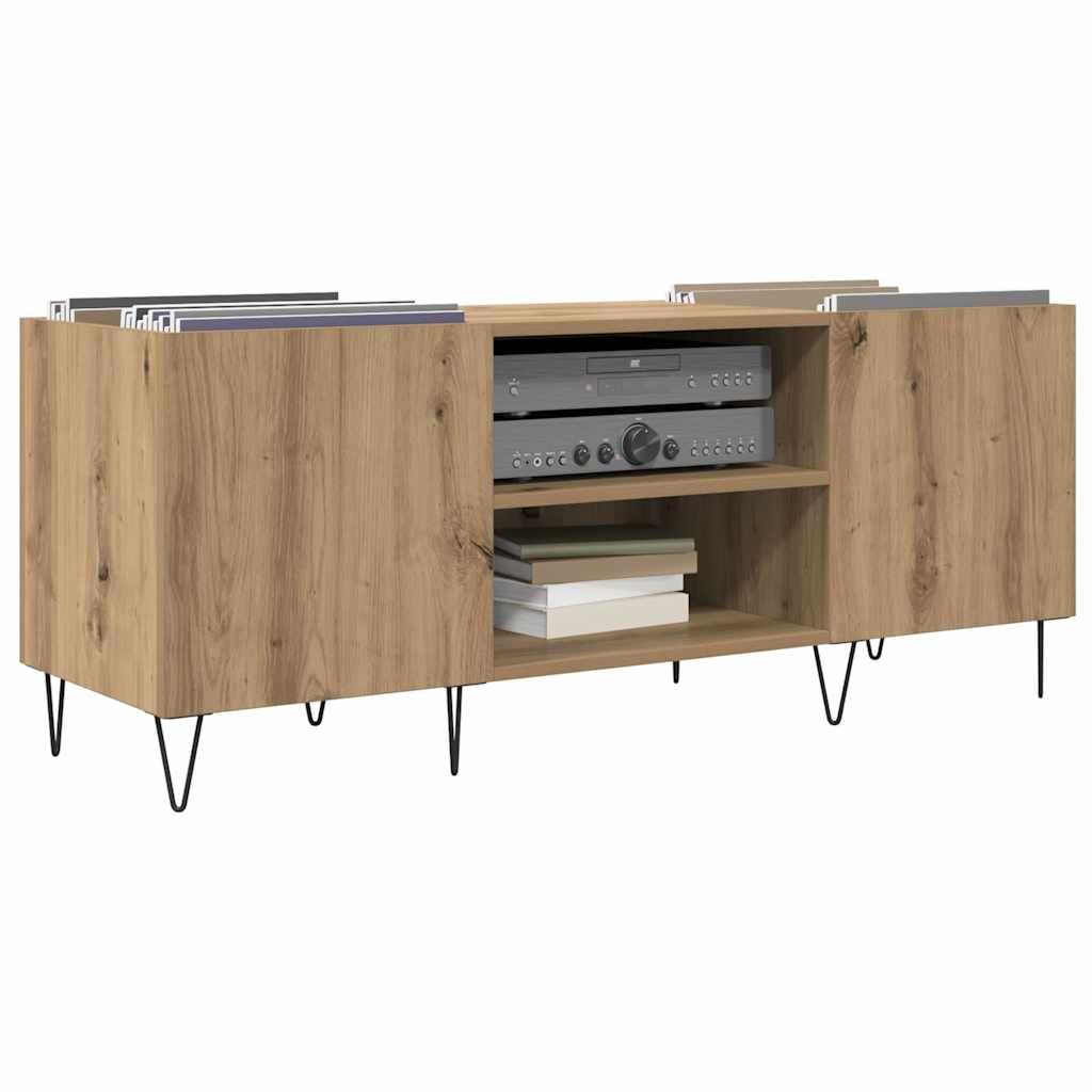 Mobile porta vinili Rovere artigianale 121 x 38 x 48 cm | homemem39