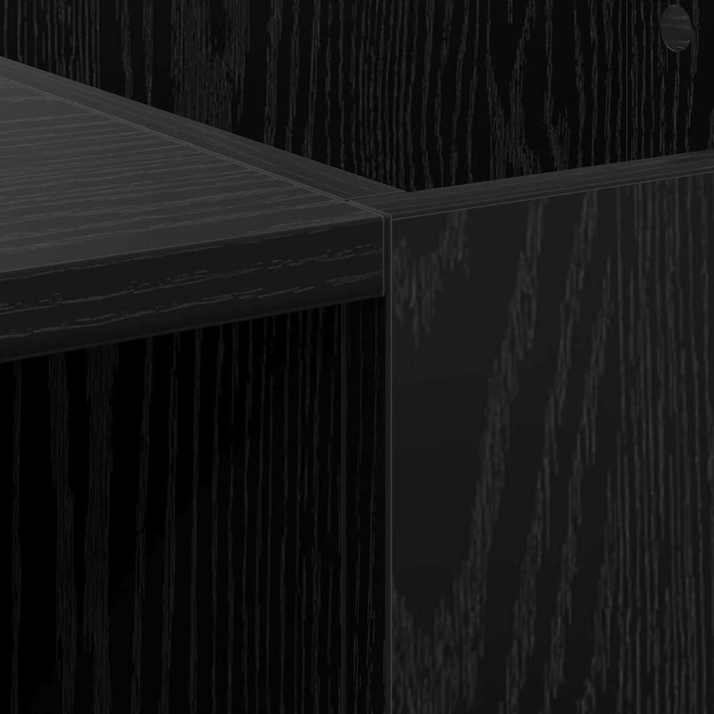 Mobile porta vinili con porta Rovere Nero 121 x 38 x 48 cm | homemem39