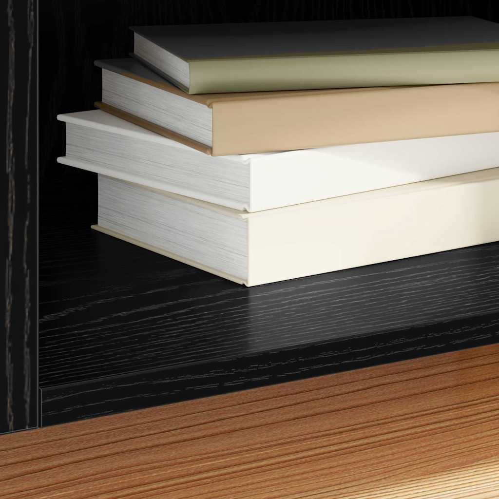 Mobile porta vinili con porta Rovere Nero 121 x 38 x 48 cm | homemem39