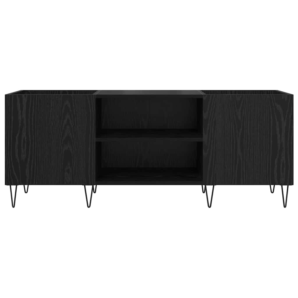 Mobile porta vinili con porta Rovere Nero 121 x 38 x 48 cm | homemem39