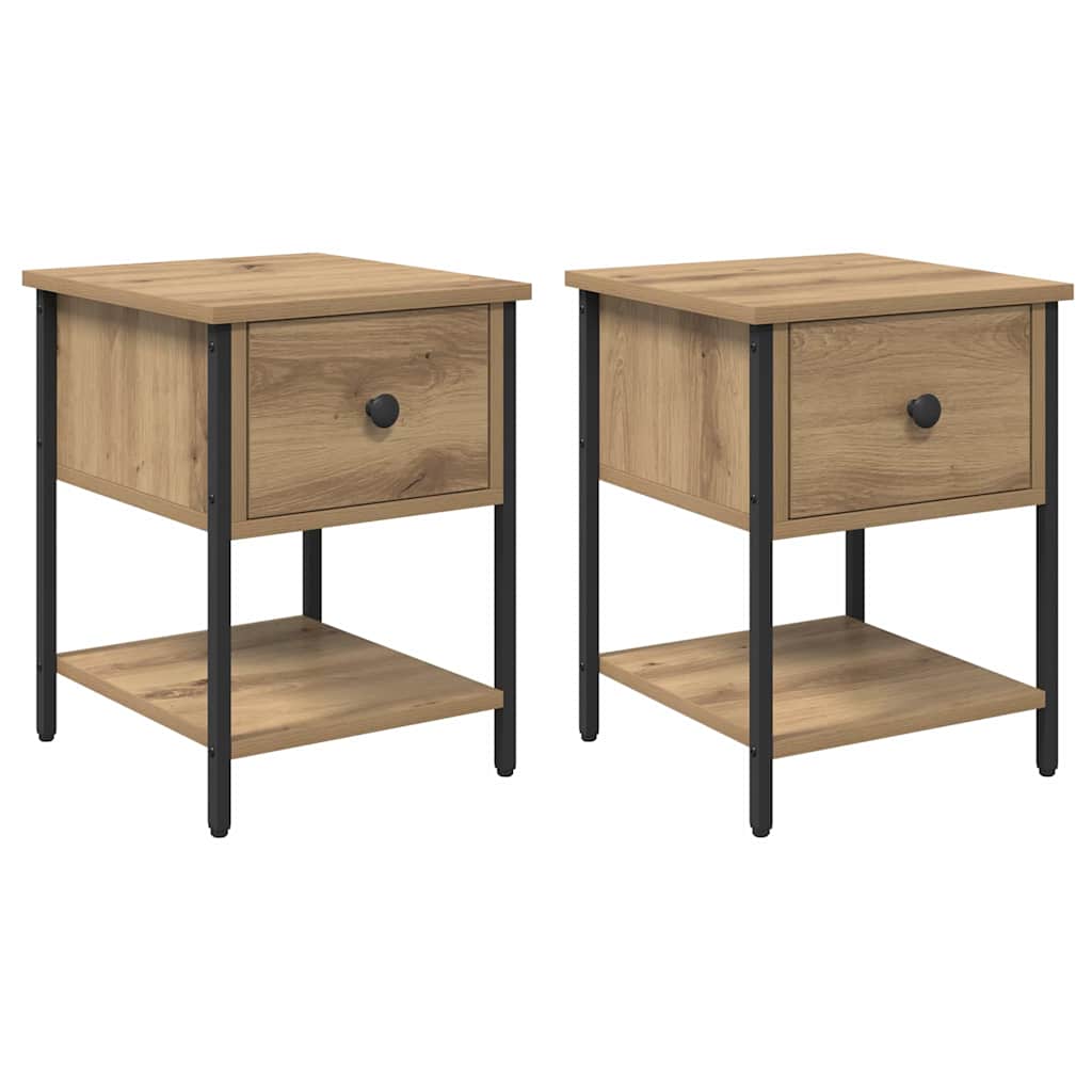 Comodino 2 pcs Rovere artigianale 34 x 35,5 x 45 cm