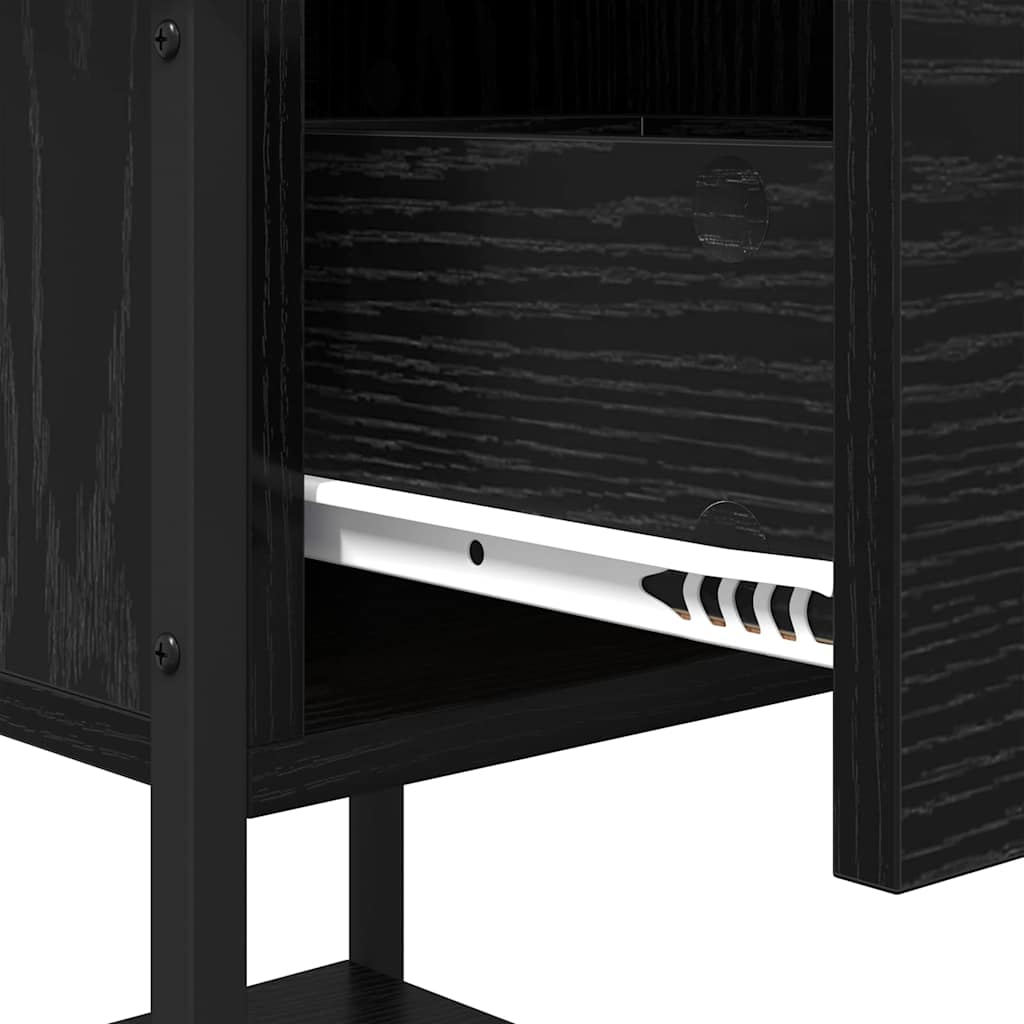 Comodino Rovere Nero 34 x 35,5 x 45 cm Legno multistrato | homemem39