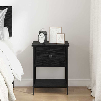 Comodino Rovere Nero 34 x 35,5 x 45 cm Legno multistrato