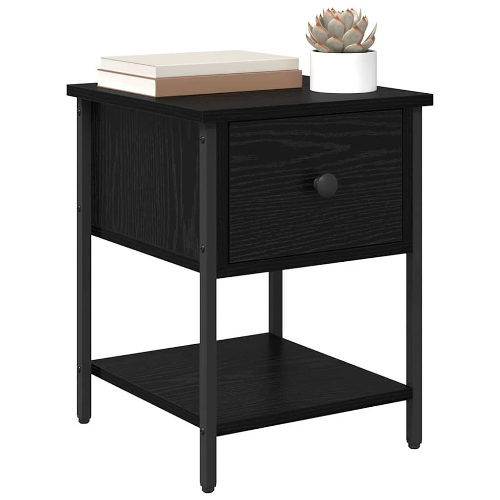 Comodino Rovere Nero 34 x 35,5 x 45 cm Legno multistrato
