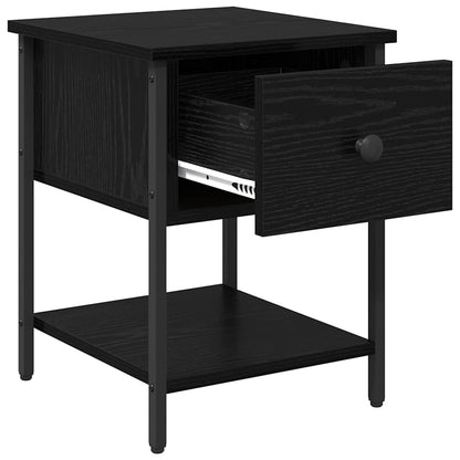 Comodino 2 pcs Rovere Nero 34 x 35,5 x 45 cm Legno multistrato