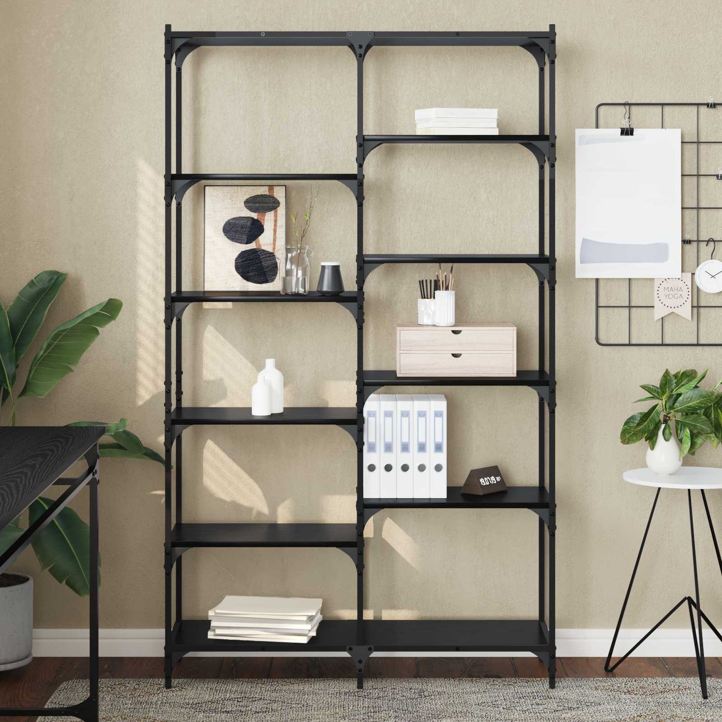 Libreria Rovere nero 100 x 32 x 170 cm Legno multistrato | homemem39