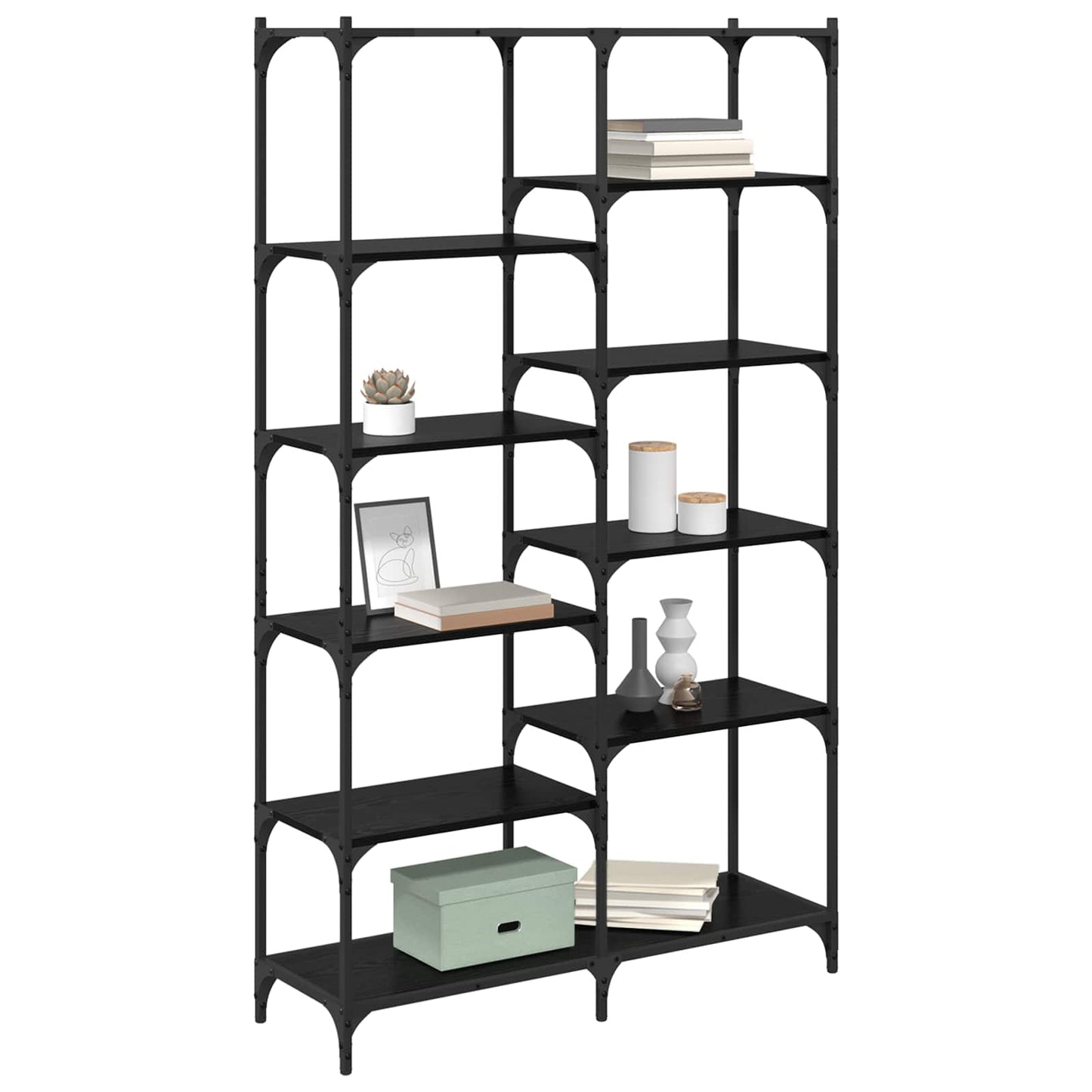 Libreria Rovere nero 100 x 32 x 170 cm Legno multistrato | homemem39
