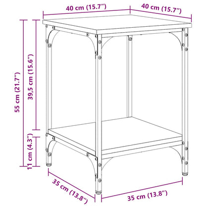 Tavolino da salotto Rovere Nero 40 x 40 x 55 cm