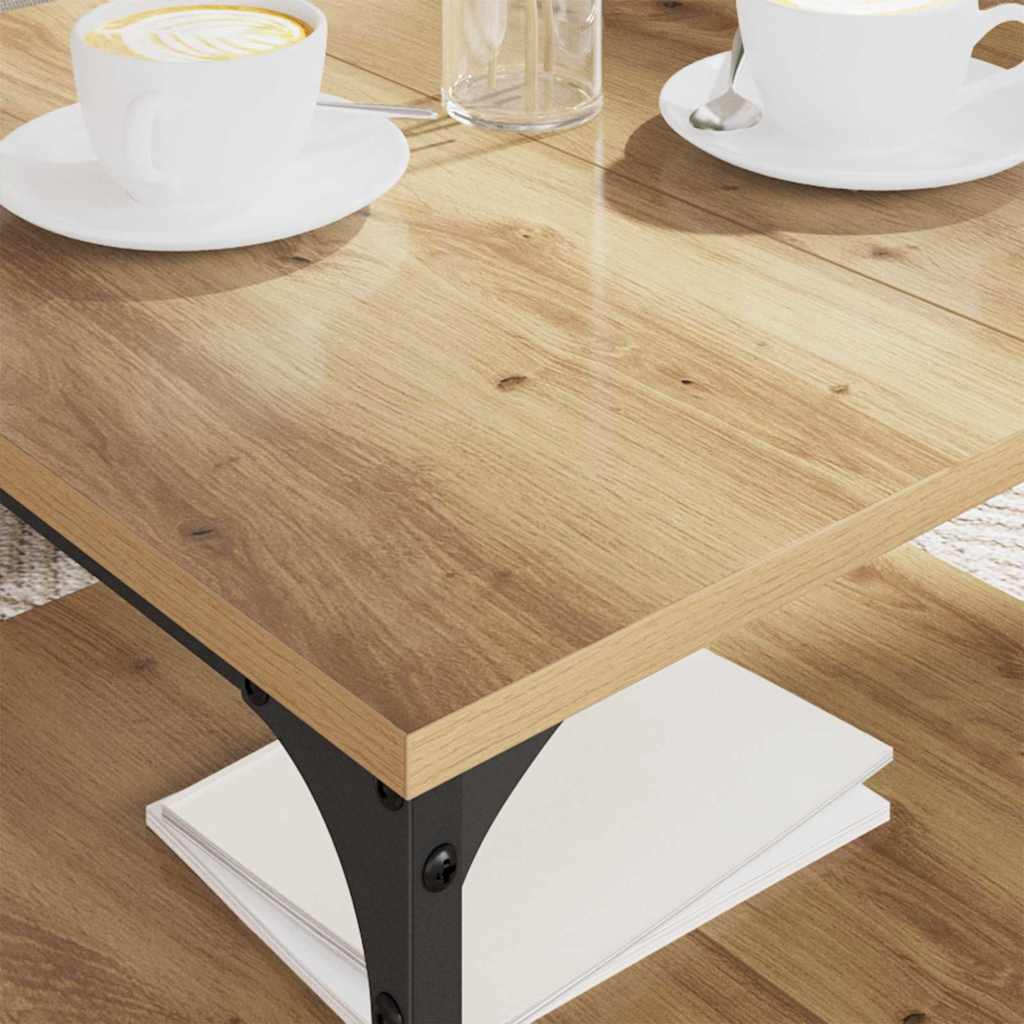Tavolino da salotto Rovere artigianale 55 x 55 x 40 cm