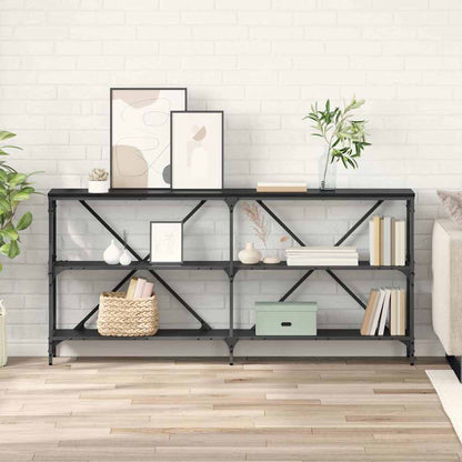 Tavolo consolle Rovere Nero 160 x 30 x 75 cm Legno multistrato