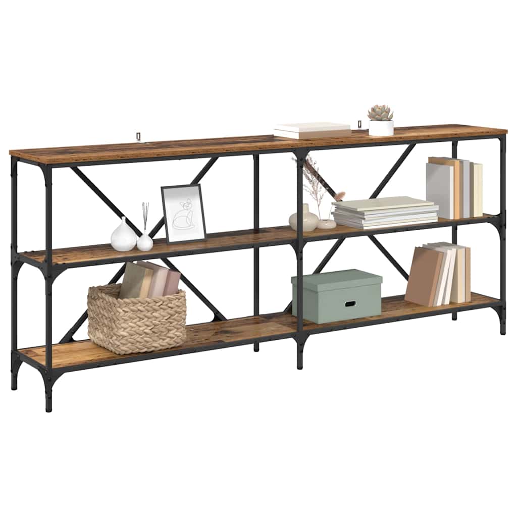 Tavolo consolle con lo scaffale Legno vecchio 180 x 30 x 75 cm