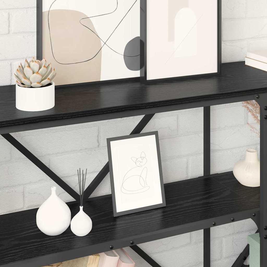 Tavolo consolle Rovere Nero 180 x 30 x 75 cm Legno multistrato