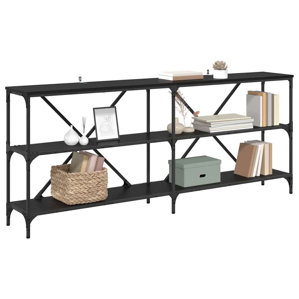 Tavolo consolle Rovere Nero 180 x 30 x 75 cm Legno multistrato