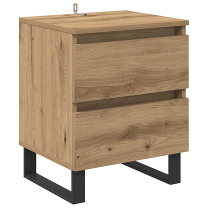 Armadio da Notte 2 pz Rovere artigianale 40 x 35 x 50 cm