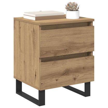 Armadio da Notte 2 pz Rovere artigianale 40 x 35 x 50 cm