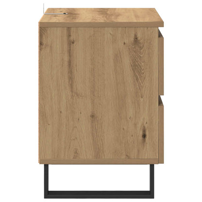 Armadio da Notte 2 pz Rovere artigianale 40 x 35 x 50 cm