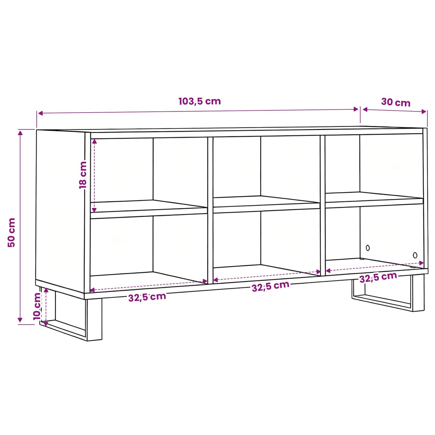 Mobile TV Rovere artigianale 103,5 x 30 x 50 cm