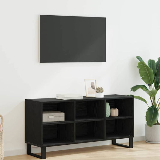 Mobile TV Rovere Nero 103,5 x 30 x 50 cm Legno multistrato