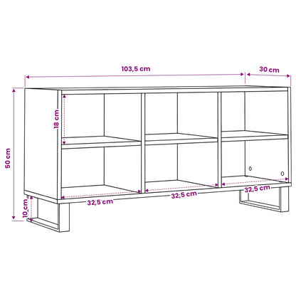 Mobile TV Rovere Nero 103,5 x 30 x 50 cm Legno multistrato