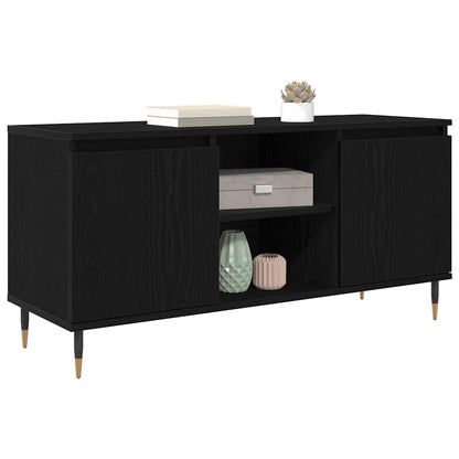 Mobile TV Rovere Nero 104 x 35 x 50 cm Legno multistrato