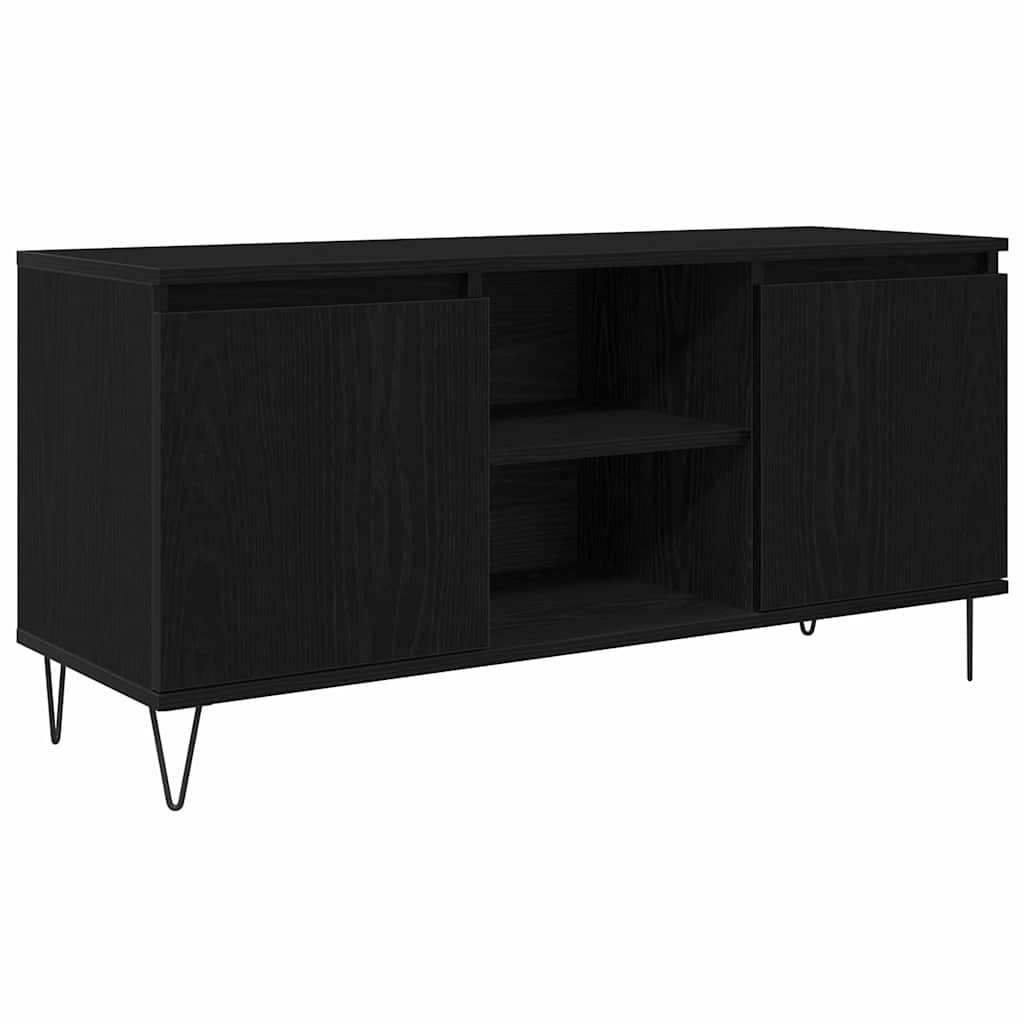Mobile TV Rovere Nero 104 x 35 x 50 cm Legno multistrato