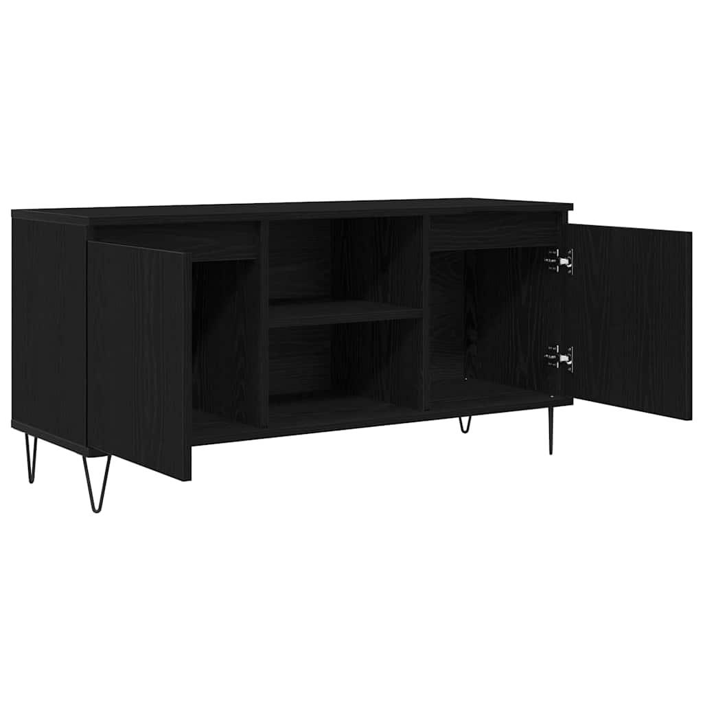 Mobile TV Rovere Nero 104 x 35 x 50 cm Legno multistrato