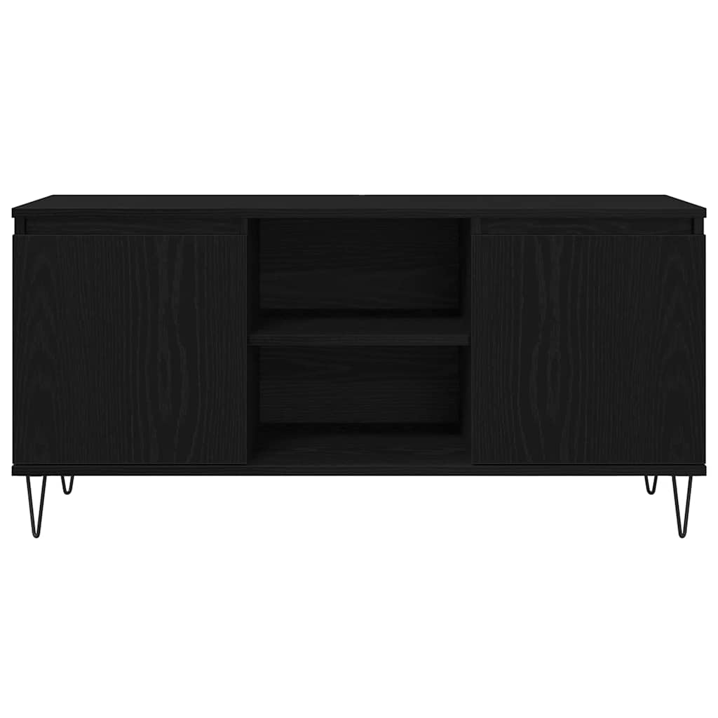 Mobile TV Rovere Nero 104 x 35 x 50 cm Legno multistrato