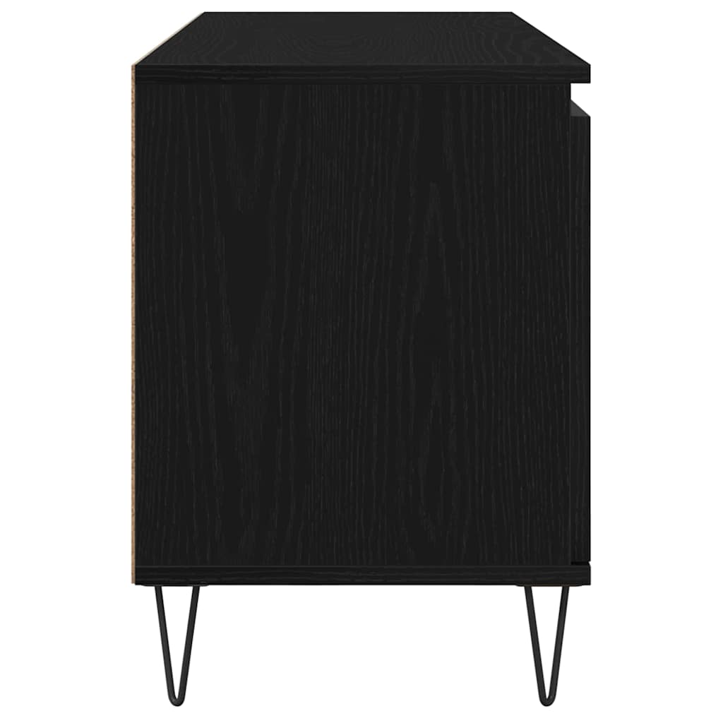 Mobile TV Rovere Nero 104 x 35 x 50 cm Legno multistrato