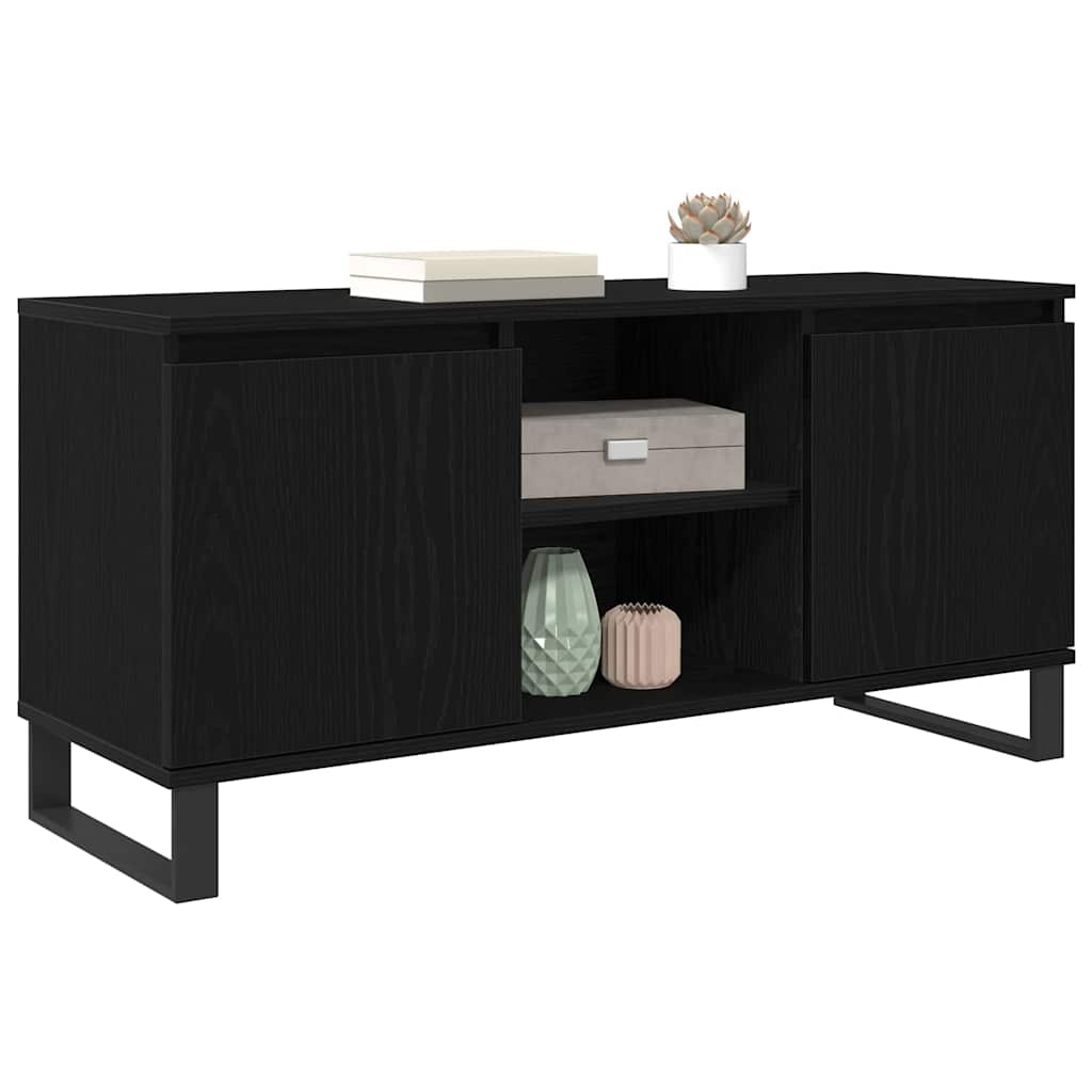 Mobile TV Rovere Nero 104 x 35 x 50 cm Legno multistrato