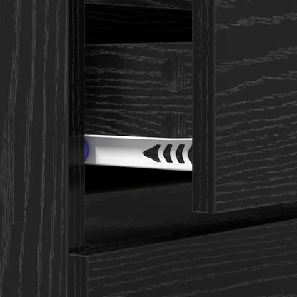 Credenza con cassetto Rovere Nero 60 x 35 x 70 cm Legno multistrato