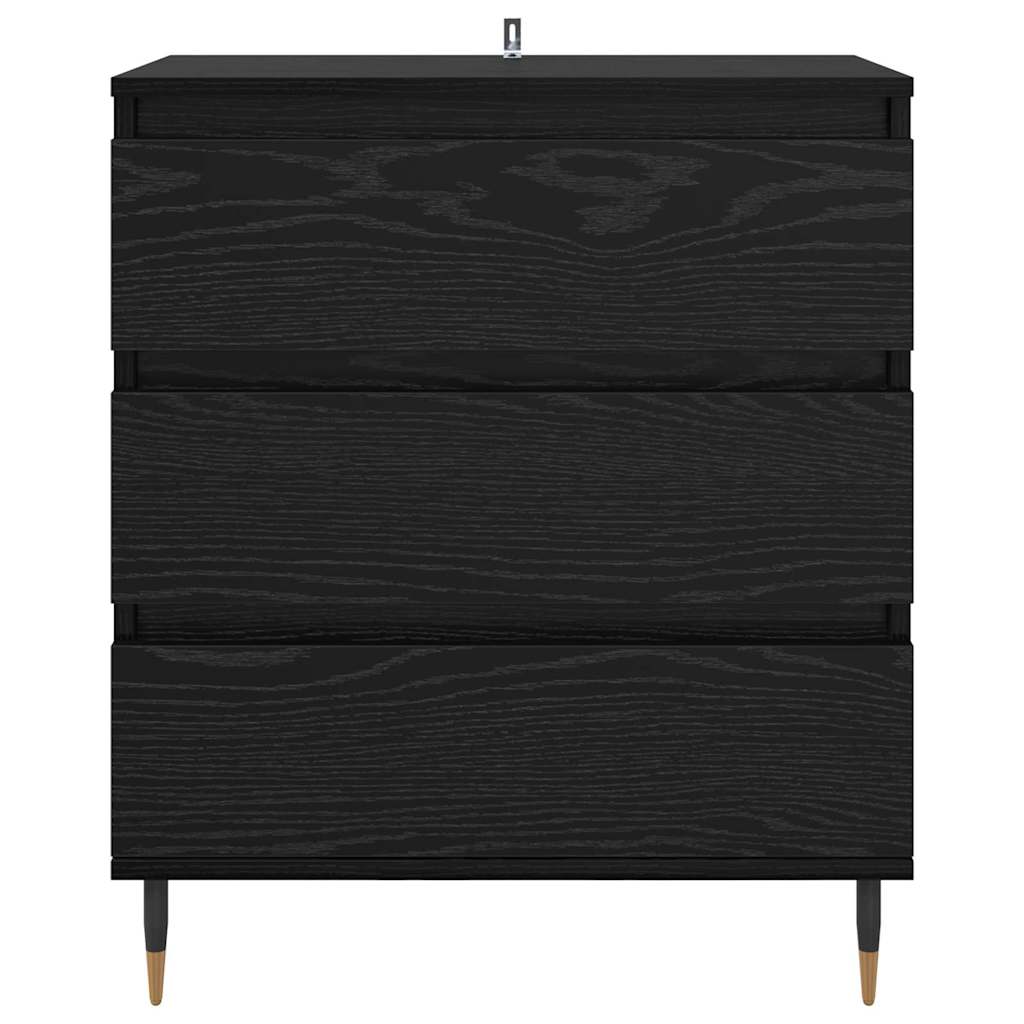 Credenza con cassetto Rovere Nero 60 x 35 x 70 cm Legno multistrato