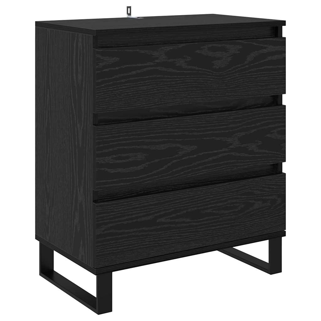 Credenza Rovere Nero 60 x 35 x 70 cm Legno multistrato