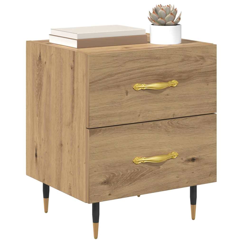 Armadio da Notte 2 pcs Rovere artigianale 40 x 35 x 47,5 cm